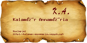 Kalamár Annamária névjegykártya