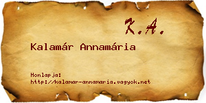 Kalamár Annamária névjegykártya